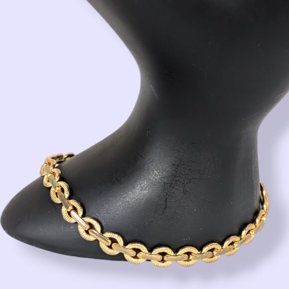 (2/$20) Textured Gold Tone Link Bracelet - Picture 2 of 5